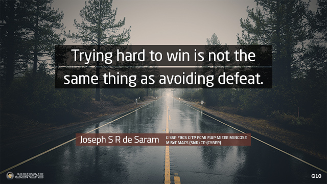 Trying hard to win is not the same thing as avoiding defeat.