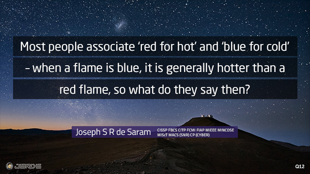 Most people associate ‘red for hot’ and ‘blue for cold’ – when a flame is blue, it is generally hotter than a red flame, so what do they say then?