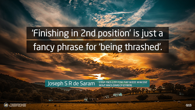 ‘Finishing in 2nd position’ is just a fancy phrase for ‘being thrashed’.